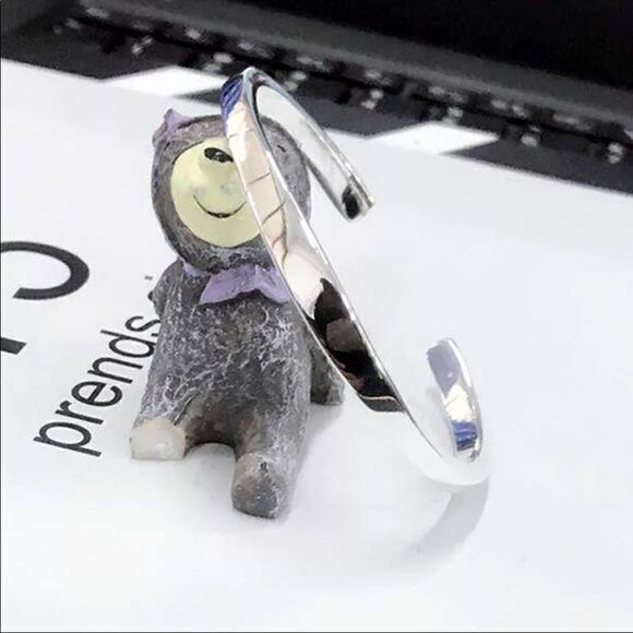 #21 ✨Restocked✨NEW 925 Sterling Silver Simple Cuff Bracelet - Picture 4 of 9